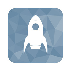 Low Poly Button - stehende Rakete