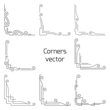 Set of vintage corners. Vector