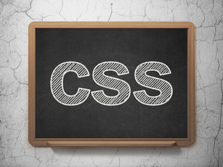 Database concept: Css on chalkboard background