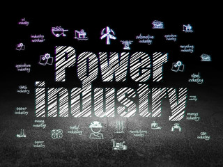 Industry concept: Power Industry in grunge dark room