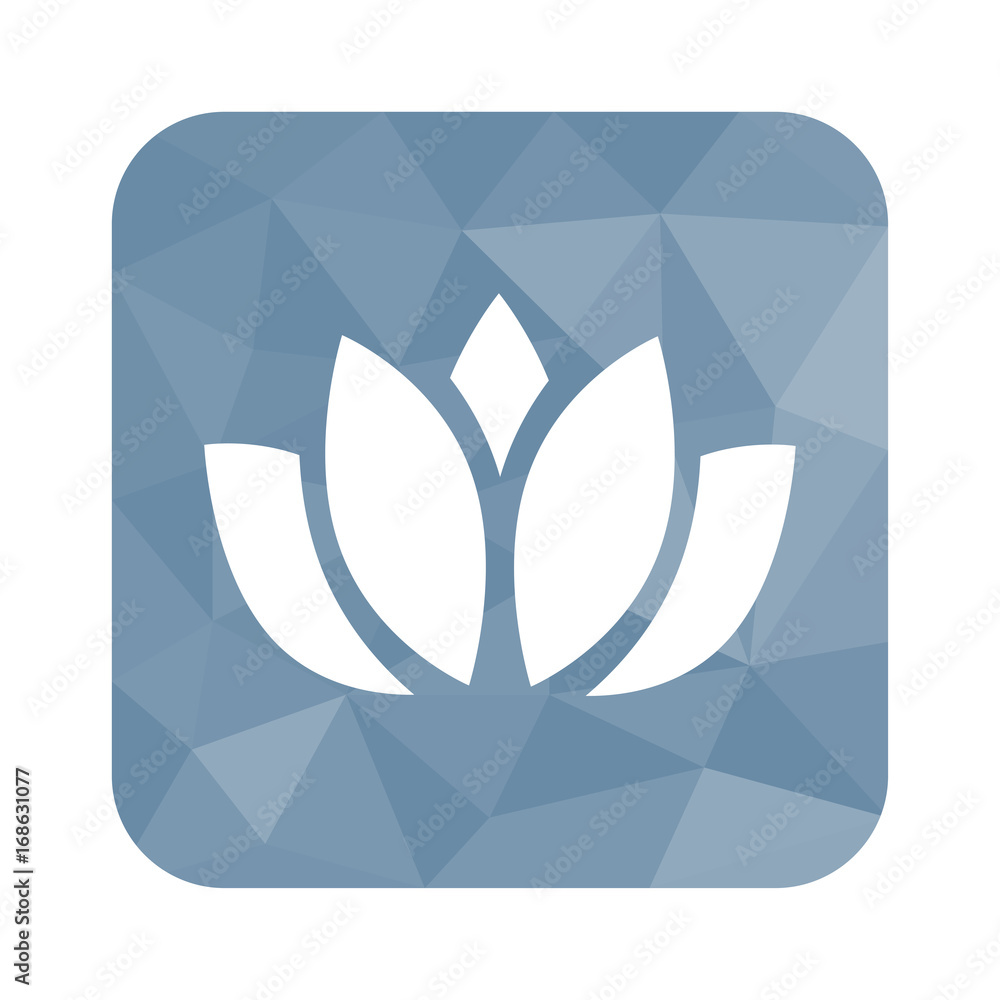 Wall mural Low Poly Button - Lotus-Symbol