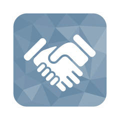 Low Poly Button - Händeschütteln