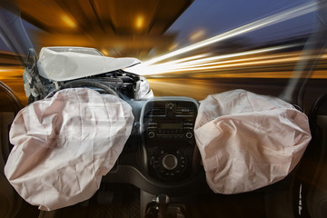 Air bag and Front windshield cracked by accident.