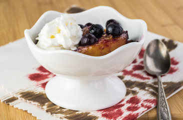 Delicious dessert -  blueberry peach crisp.