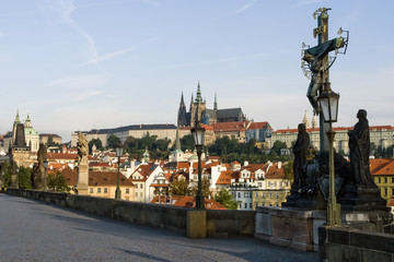 View of the Castle from Charles bridge in Prague