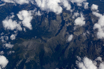 The earth through clouds, top view,background