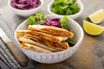 Pulled pork quesadillas