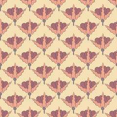 Art Nouveau flowers, Seamless floral patterned vintage style