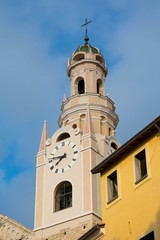 the bell tower of the cathedral of san siro in san remo