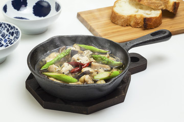 アスパラときのこのアヒージョ ahijo