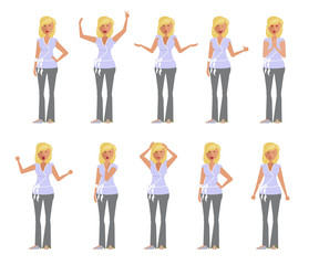 Set of woman expression