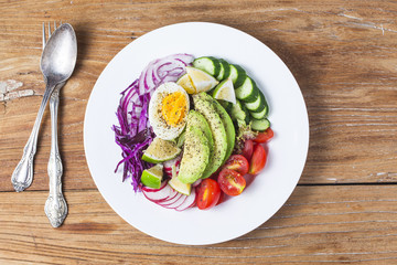 Mixed chef's salad.Mixed chef's salad.Avocado