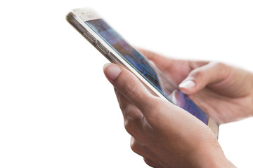 Hands playing mobile