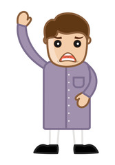 Frustrated Cartoon Political Man