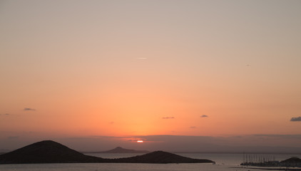 Fototapeta premium Atardecer en el Mar Menor, Cartagena, España