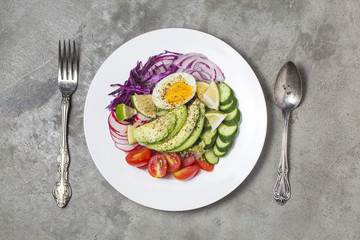 Mixed chef's salad.Mixed chef's salad.Avocado
