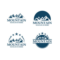mountain, nature, landscape, sun, logo, design