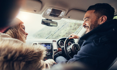 Happy young couple on road trip © Jacob Lund