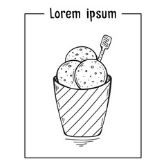 vector sketch illustration ice cream