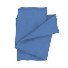 Blue Towel isolated on white. 3D illustration