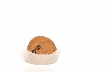 brown cookie on white background