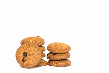 brown cookie on white background