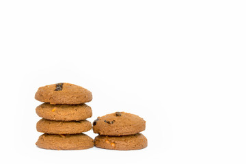 Fototapeta na wymiar brown cookie on white background