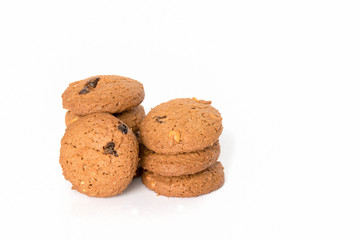 brown cookie on white background