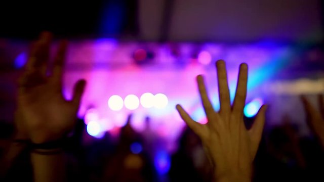 Concerto live con persone sfocate che ballano