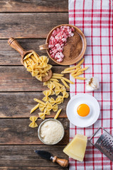 Ingredients for pasta carbonara