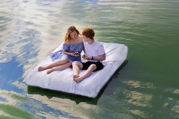 Pair the mattress with daisies , a date on the river , floating.