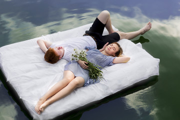 Pair the mattress with daisies , a date on the river , floating.