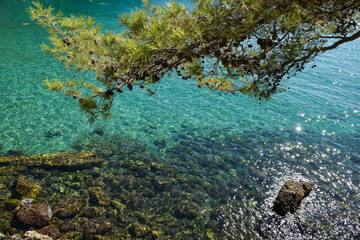 Beautiful scenery of Italian coast, by Ligurian Sea