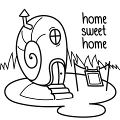 Vector drawing of a snail shell sweet home