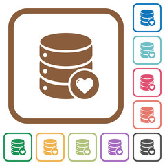 Favorite database simple icons