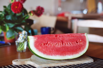 A piece of delicious juicy watermelon