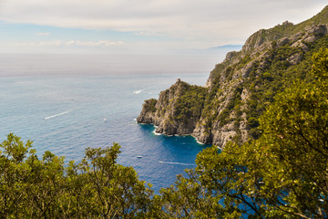 Beautiful scenery of Italian coast, by Ligurian Sea