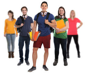 Obraz premium Studenten Gruppe junge jung lachen Ganzkörper Freisteller