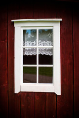 Window in wooden house, Sweden
