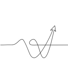 Abstract arrows sign. Continuous line drawing icon. Vector illustration © Valenty