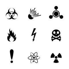 Set of warning danger signs. Vector illustration.