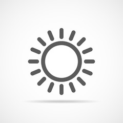 Gray sun icon. Vector illustration