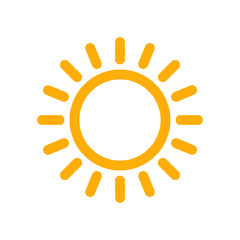 Yellow sun icon. Vector illustration