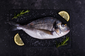 raw sea bream fish