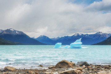  Lago lake with floating iceberg near El Calafate, Perito Moreno Glacier, Patagonia, Argentina