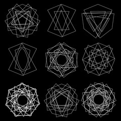 Symbol pattern icon star astrology set pentagram