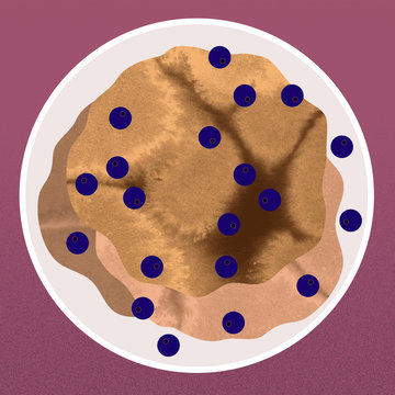 WebPancakes on a plate with blueberries