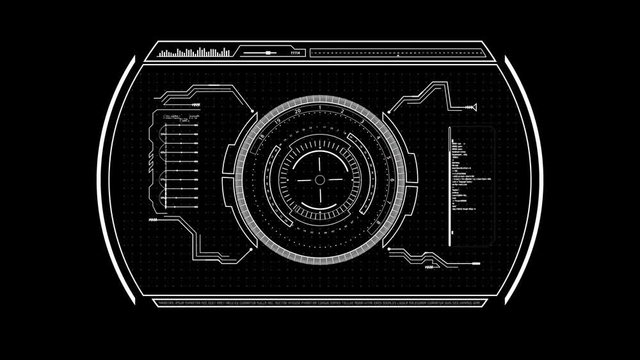HUD technological sci fi interface.PNG alpha.Futuristic Technological intro.With alpha channel.Good for technology background.type1