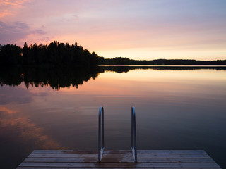 Lake at sunset, Finland  