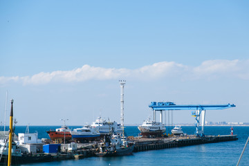 Obraz premium Sea port in Russia with a sea view